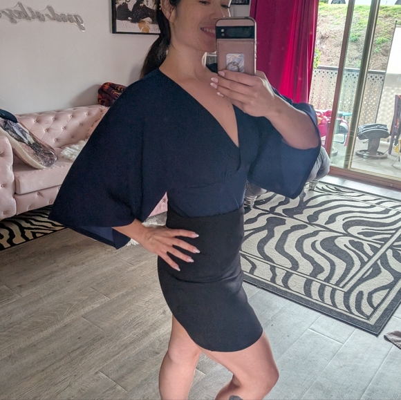 Vixen by Micheline Pitt Tops - Vixen LFEN Micheline Pitt Large Navy Blue Bauhaus top